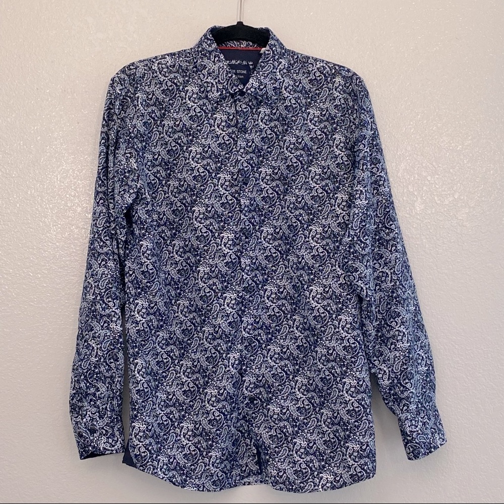 SILVER STONE Collection Button Down Shirt Paisley
